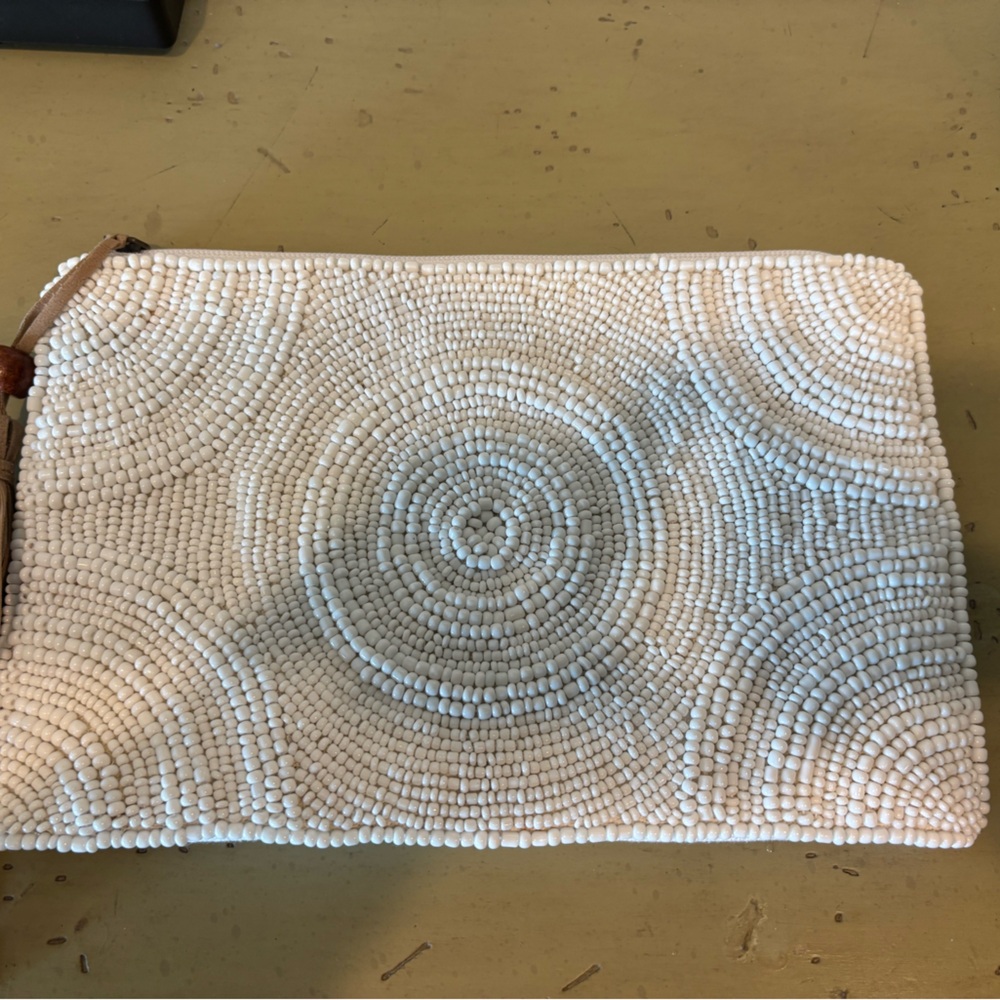 Rip Curl Cream Clutch with Gold Accent